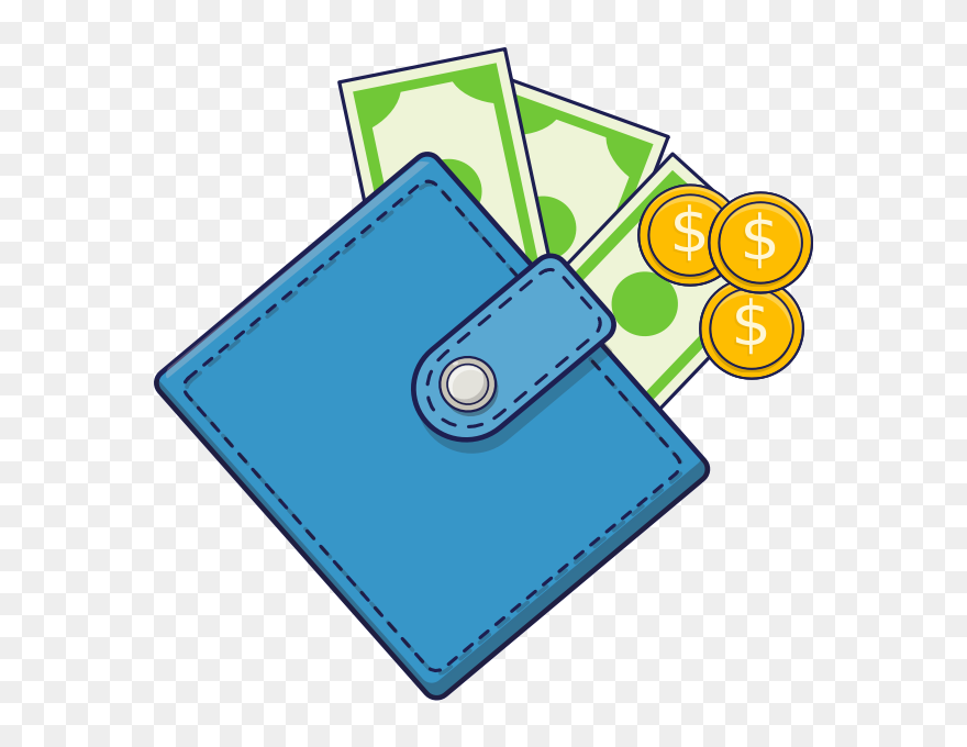 Wallet With Cash And Coins - Wallet Clipart - Png Download