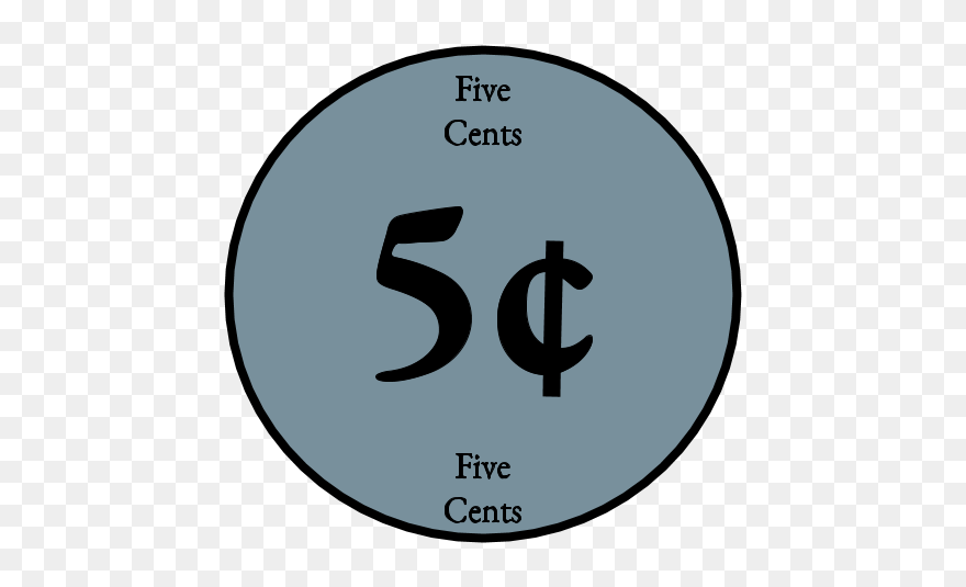 Five Cent, 5, Nickel Clipart