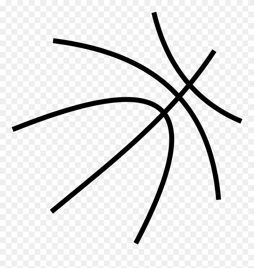 Tiger Basketball Clipart Black And White Png Royalty - Basketball Lines On Ball Transparent Png