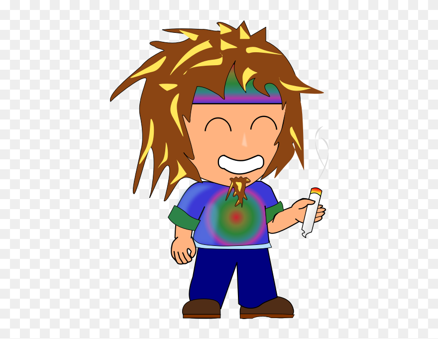 Vector Image Of Hippie Kid With A Joint - Hippy Clip Art - Png Download