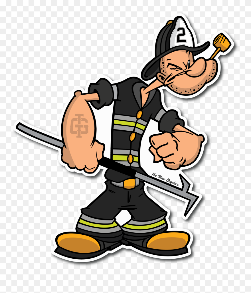 Maltese Cross Fire Truck Clipart Clip Transparent Download - Popeye Firefighter - Png Download