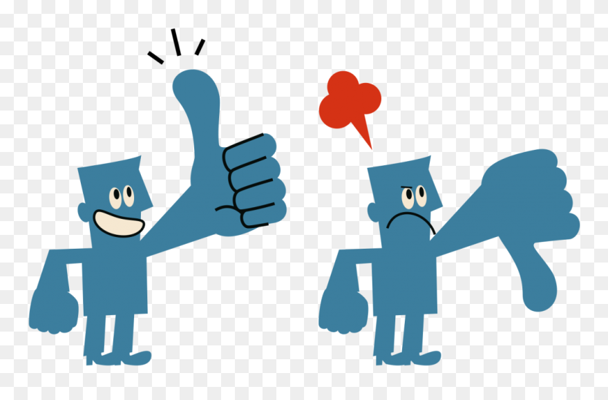 Two Characters, One With Thumbs Up Sign, One With Thumbs - Redes Social El Comentario Clipart