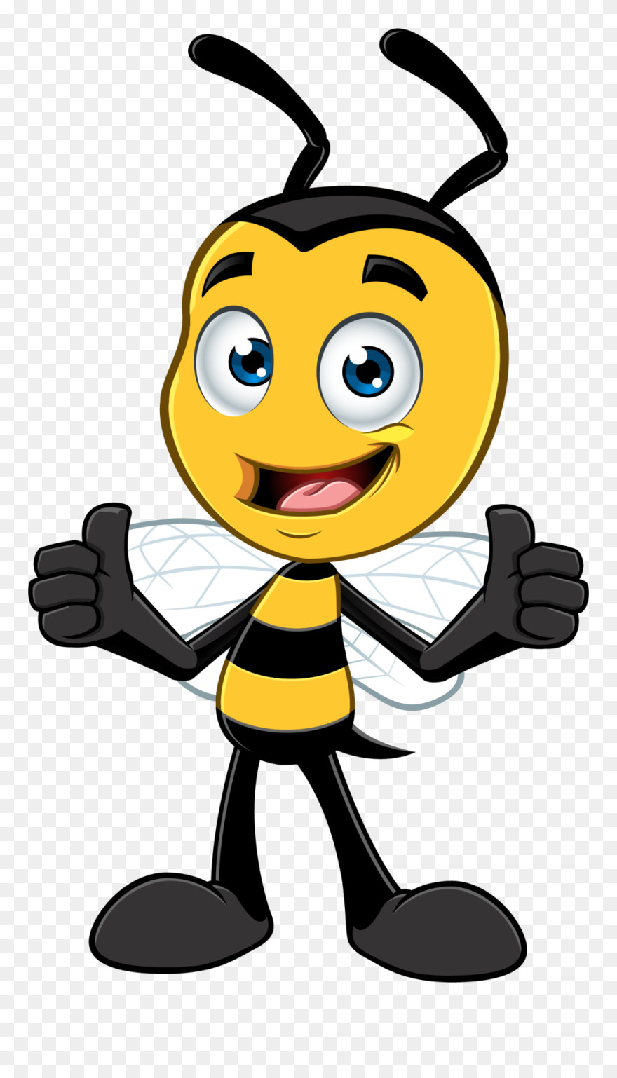 Bee Two Thumbs Up - Little Bee Hero Clipart