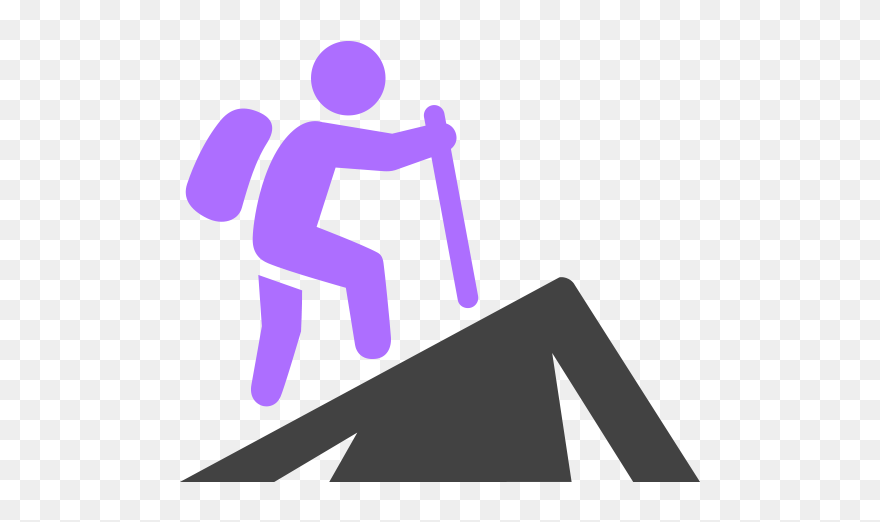 Icon Of Purple Stick Figure With A Walking Stick And - Clip Art - Png Download