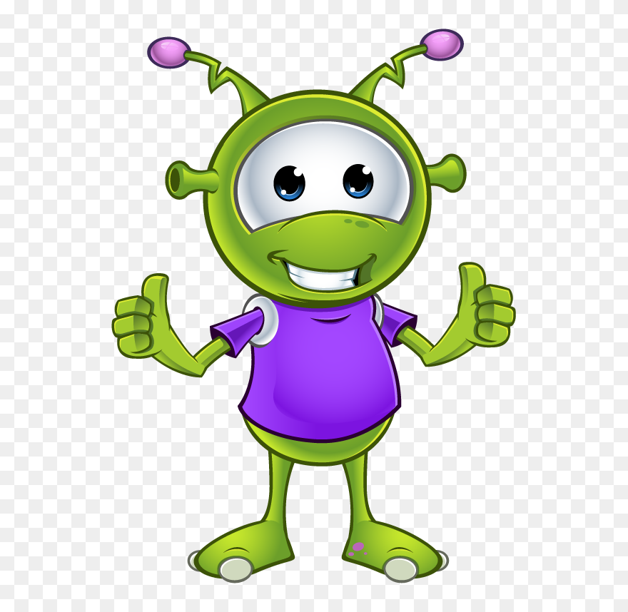 Little Green Alien - Alien Cartoon Clipart