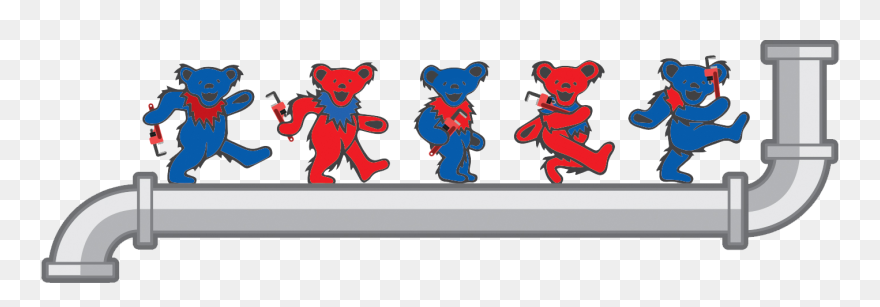 Grateful Plumber Dancing Bears - Grateful Dead Jerry Bear Clipart