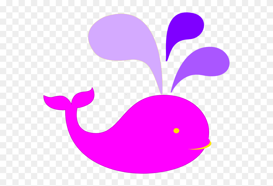 Pink And Purple Clip - Purple Whale Clipart - Png Download