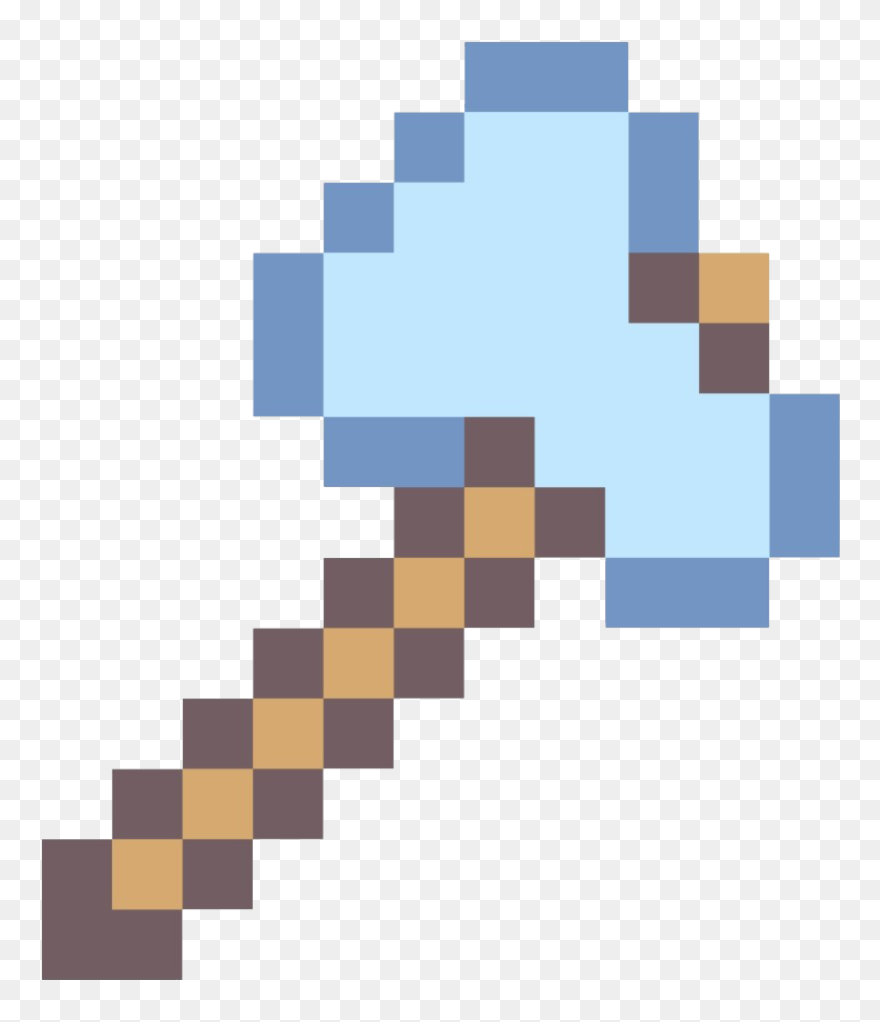 Minecraft Axe Png Clipart Background - Minecraft Axe Transparent Png