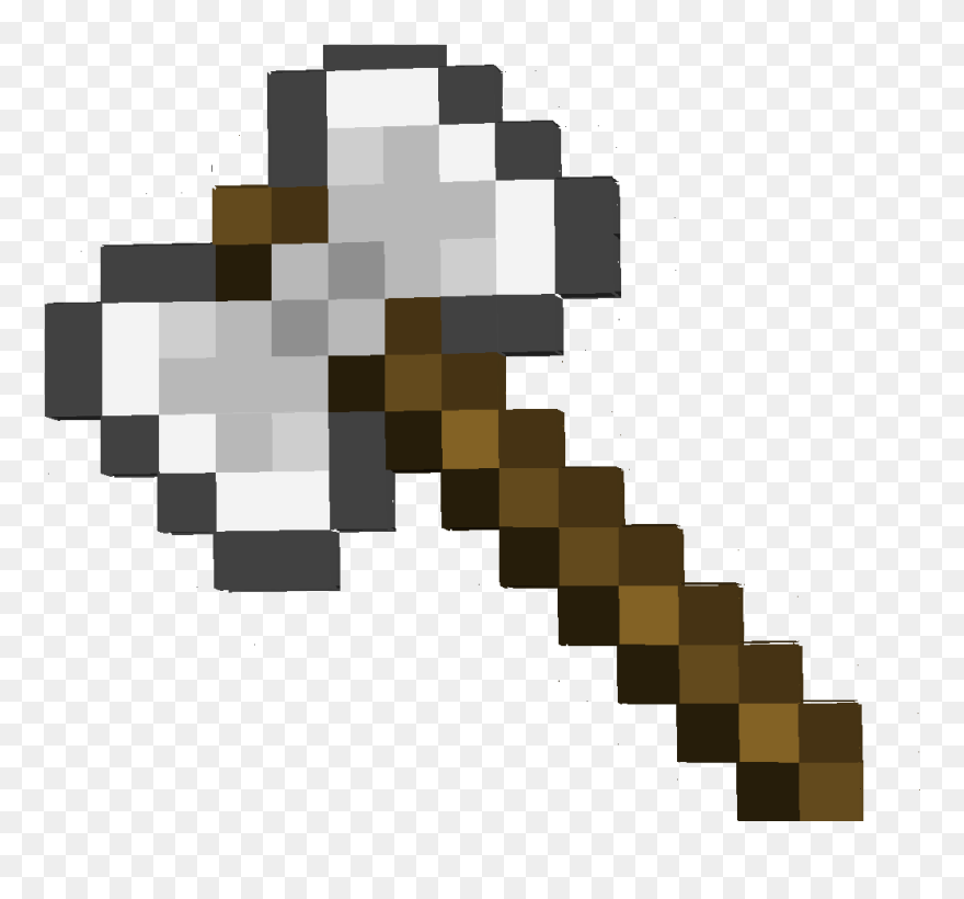 Minecraft Sword Vs Axe - Minecraft Diamond Pickaxe Png Clipart