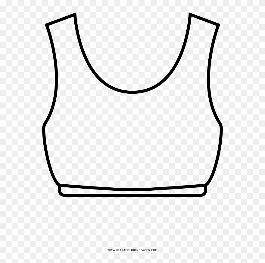 Sports Bra Coloring Page - Line Art Clipart