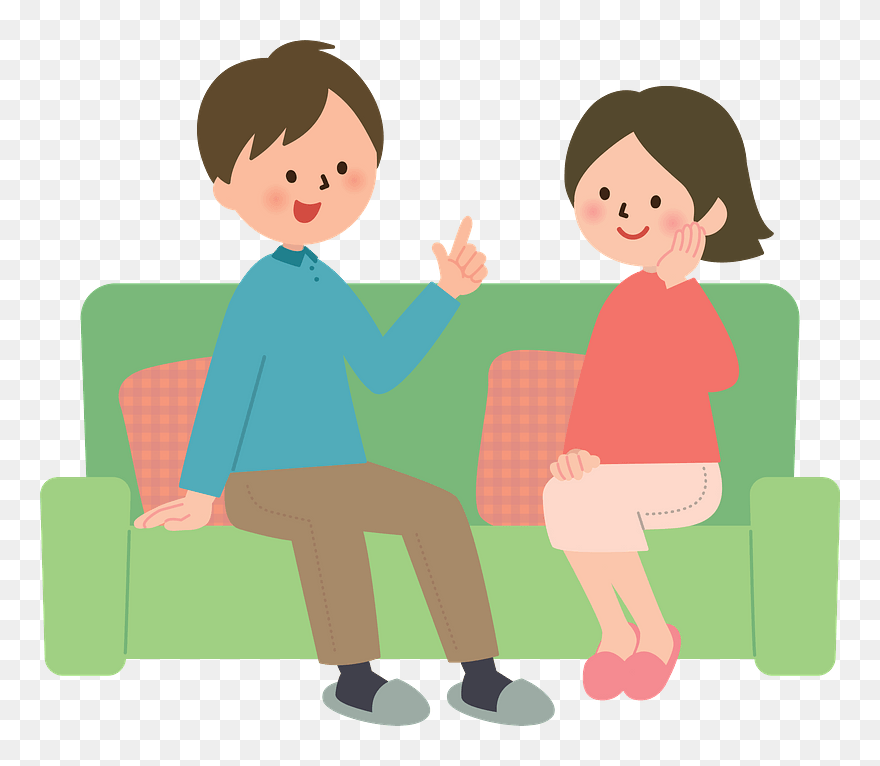 Couple Sofa Clipart - ソファー に 座る イラスト - Png Download