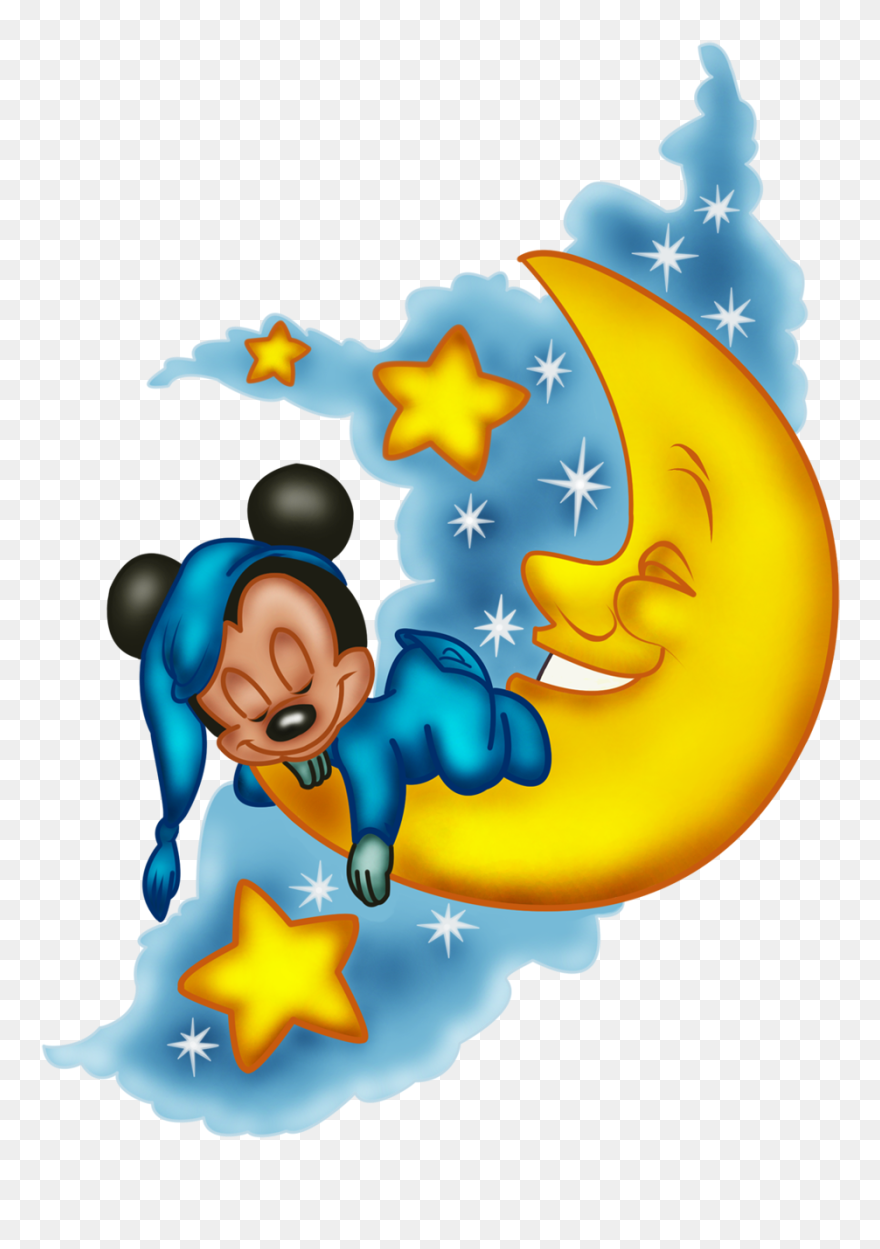 Dreams Clipart Good Night - Baby Mickey Mouse Sleeping - Png Download