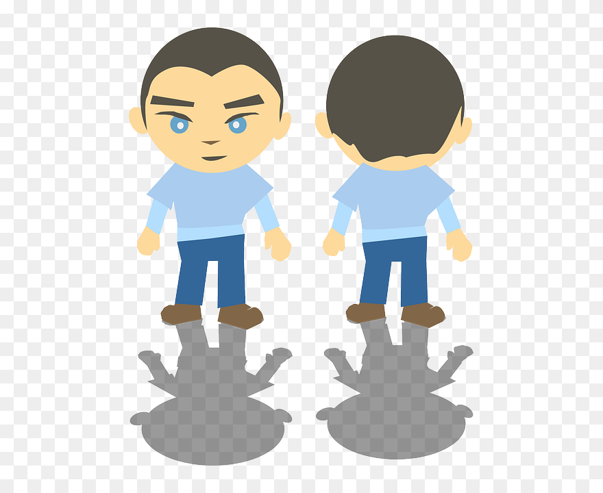Back, Blue, Boy, White, Shadow, Sky, Shirt, Front - Black Boy Clipart - Png Download
