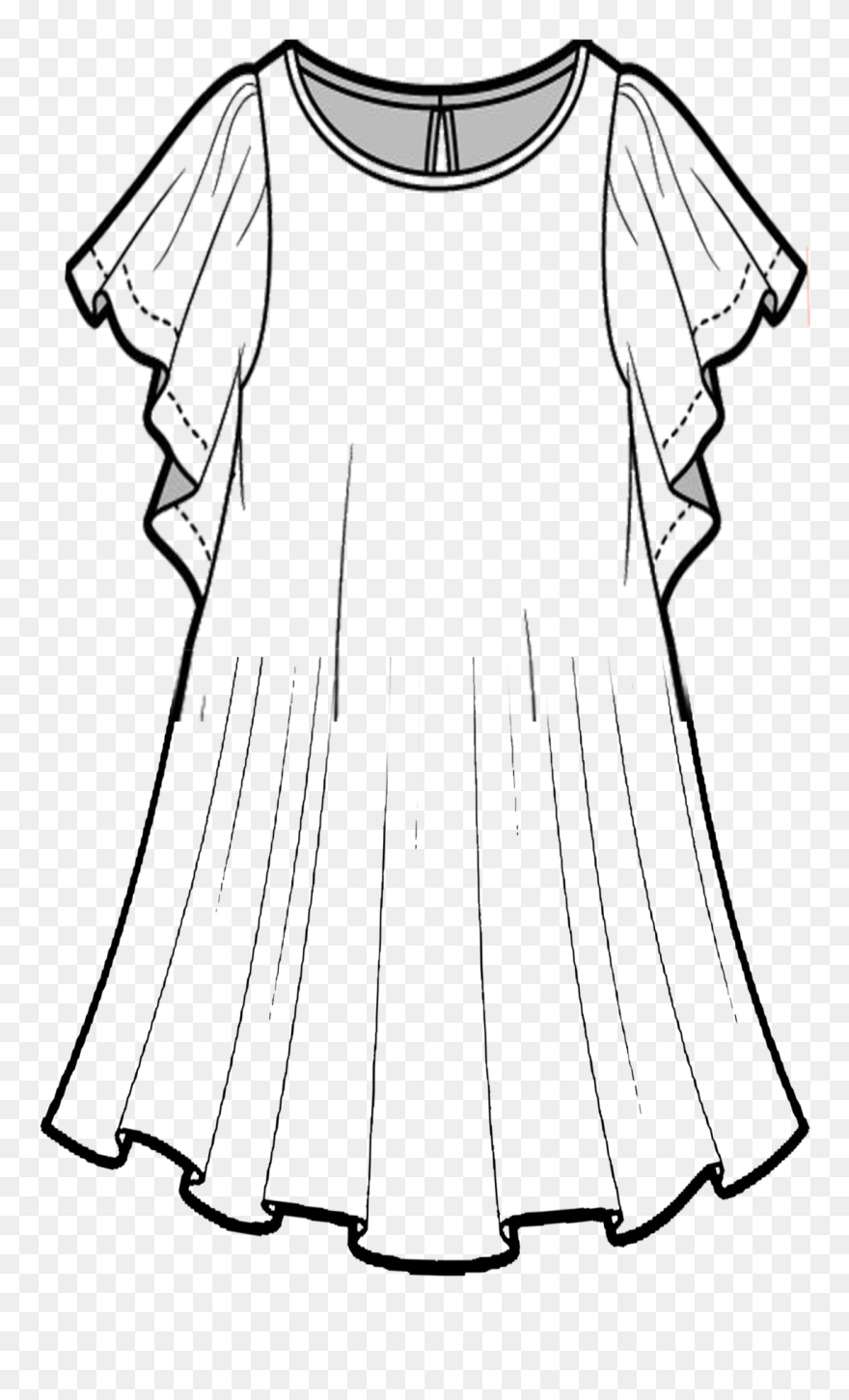 Anthonifashion Fashion Flat Sketch In Fashion Sketches - Line Dress Flat Sketch Clipart