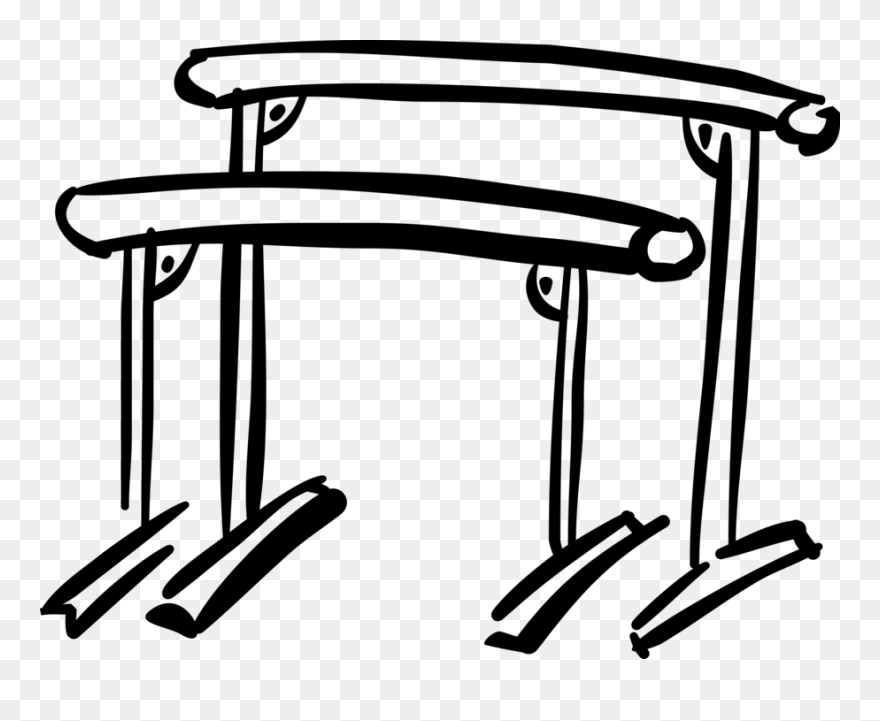 Vector Illustration Of Uneven Bars Or Asymmetric Bars - Uneven Bars Gymnastics Vector Clipart