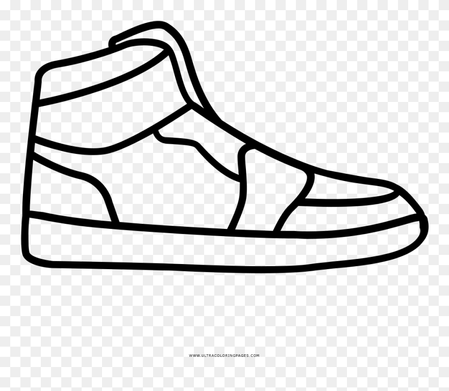 Sneaker Coloring Page - Line Art Clipart