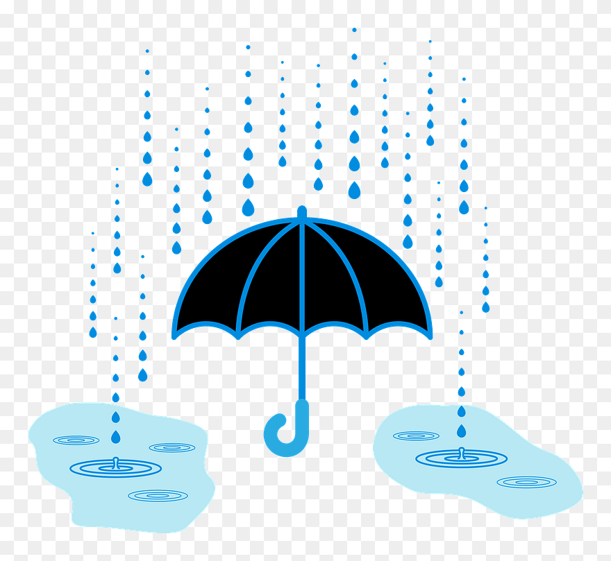 Rain Umbrella Puddle Clipart - Umbrella - Png Download