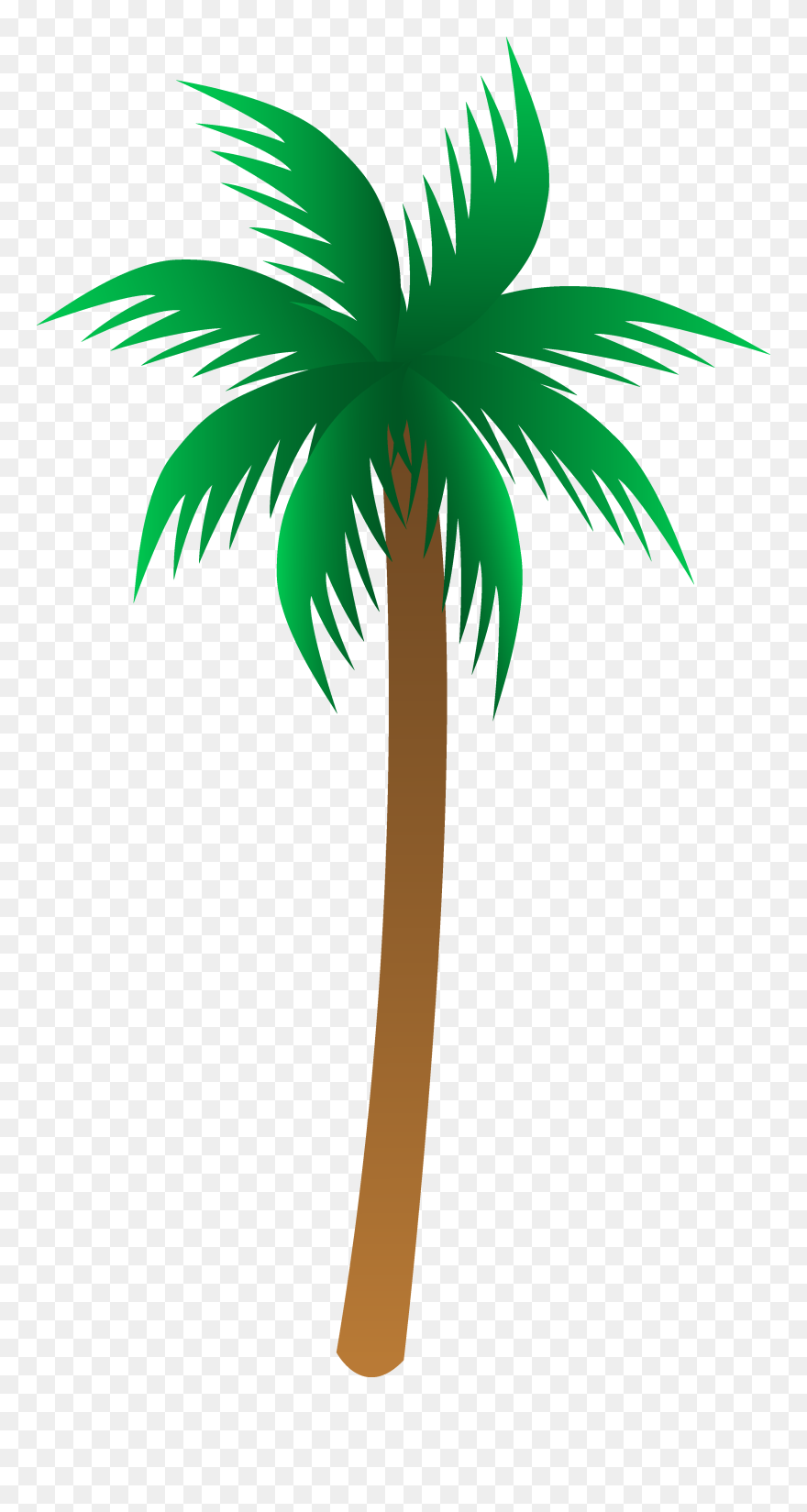 Simple Palm Tree Vector Free Clipart Free Image - Palm Tree Vector Png Transparent Png