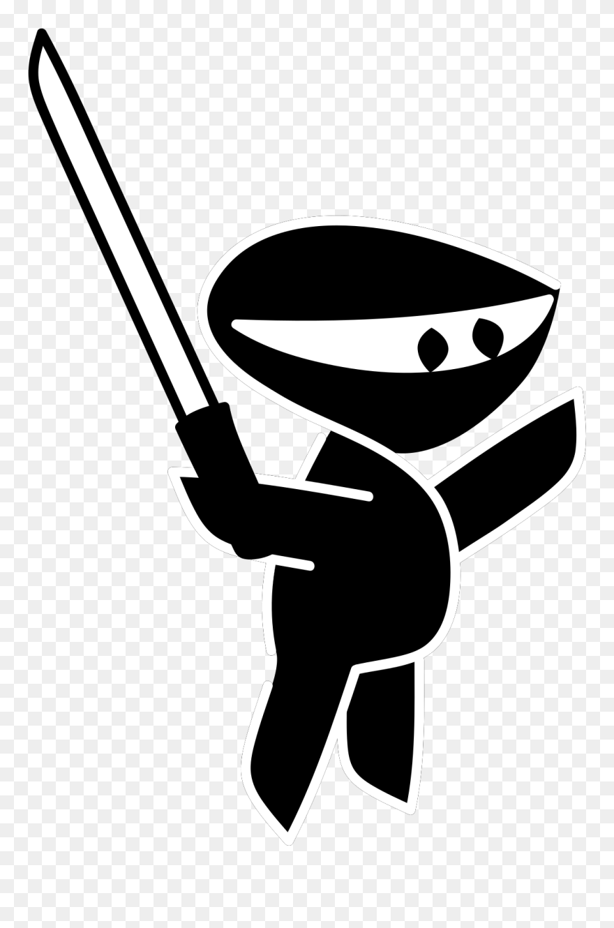 Ninja Clipart Black And White - Png Download