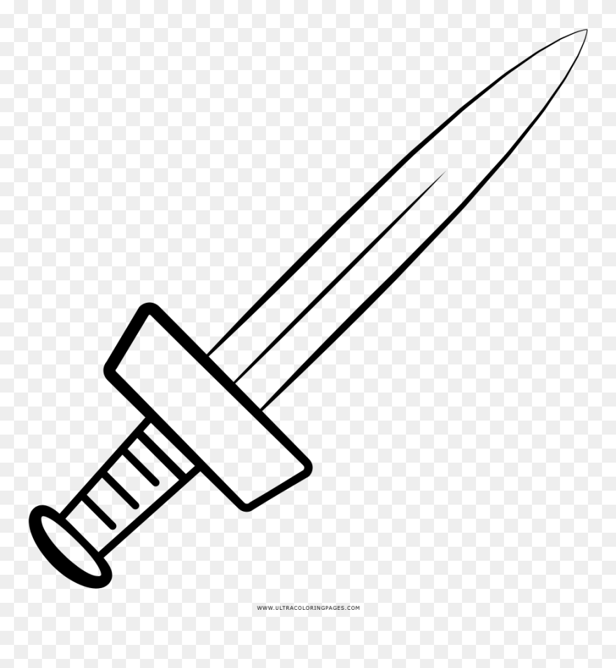 Short Sword Coloring Page - Espada De Minecraft Para Pintar Clipart