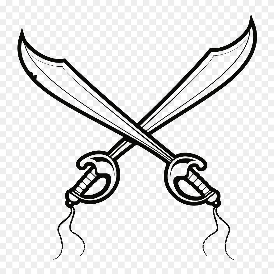 Pirate Swords Clipart - Drawing Of A Pirate Sword - Png Download