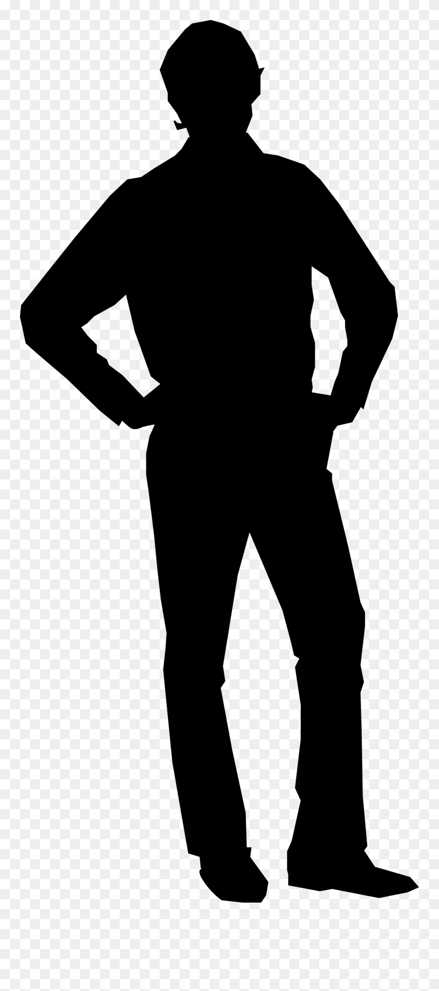 Adult Silhouette Clipart Png Library Stock Adult Silhouette - Man Hands On Hips Silhouette Transparent Png