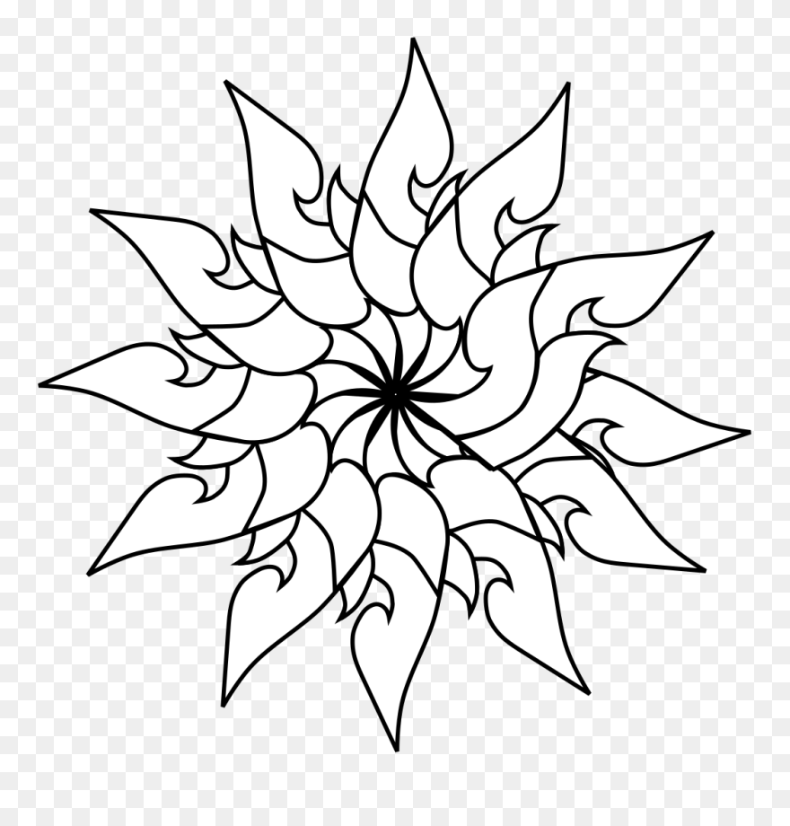 Flower - Outline - Clipart - Adult Coloring Book - - Arts Of Thailand Drawing - Png Download