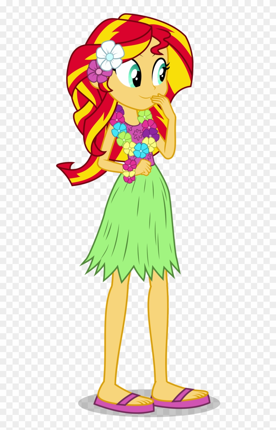 Hula Sunset Shimmer Puppet By Mohawgo-d7z79ka - Mlp Equestria Girls Hawaii Clipart