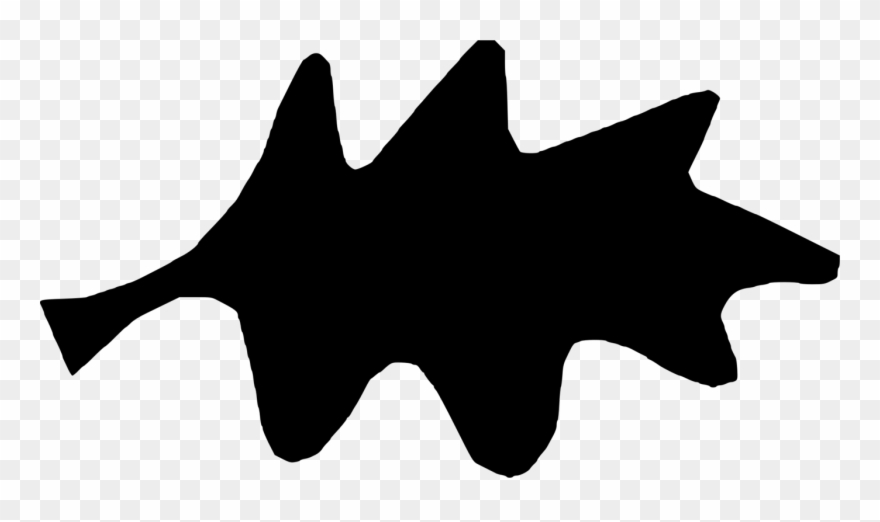 Silhouette Leaf Line Black M - Black And White Autumn Leaf Cartoon Clipart