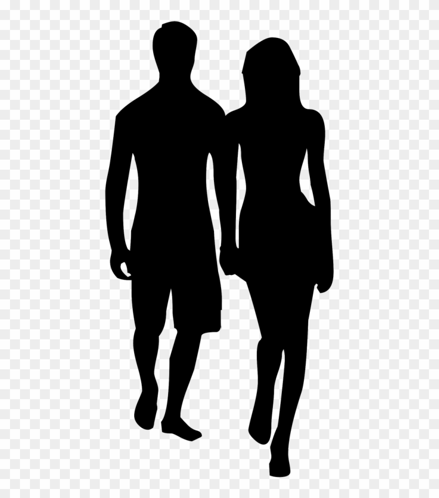Couple Silhouette Holding Hands Clipart