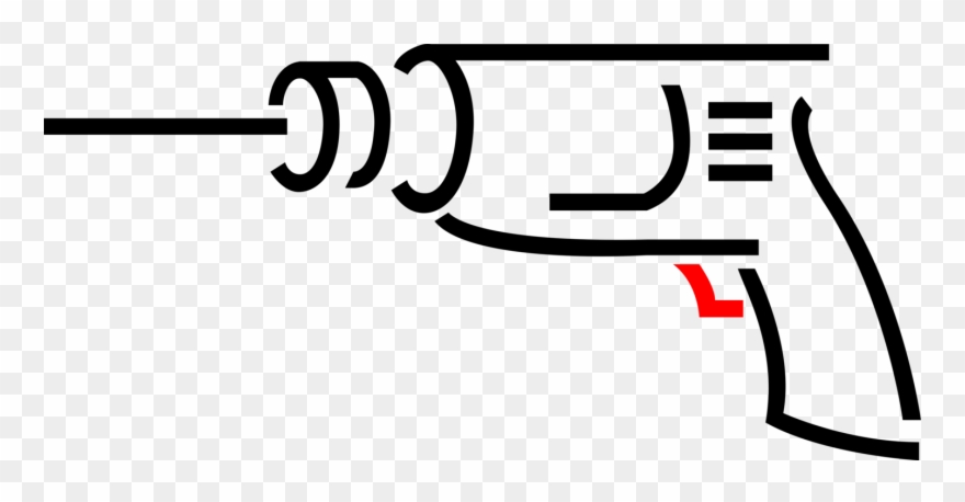 Vector Illustration Of Portable Electric Power Drill - Drill Clipart