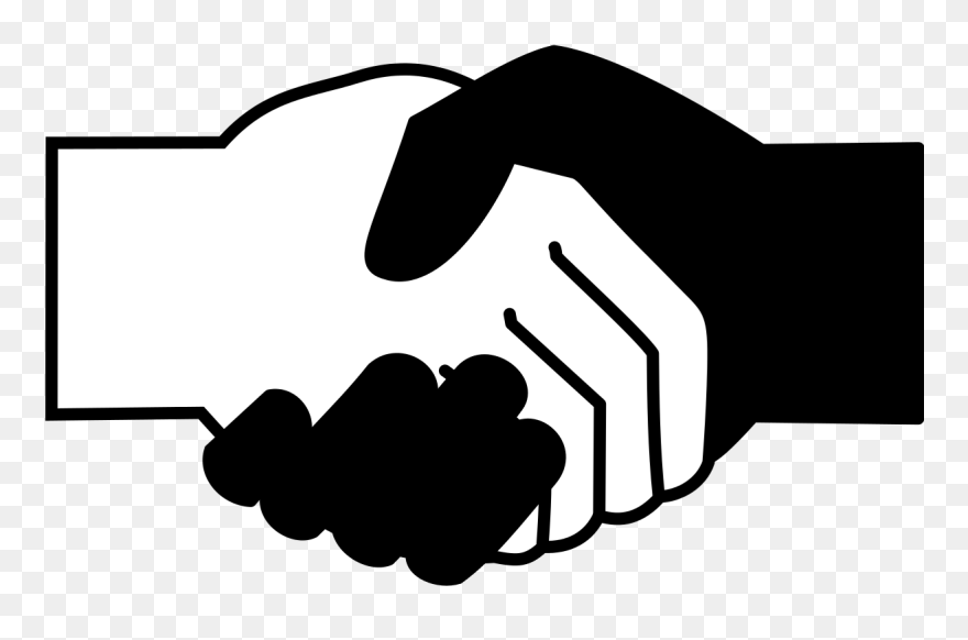 Handshake Icon Black And White - Black And White Handshake Icon Clipart