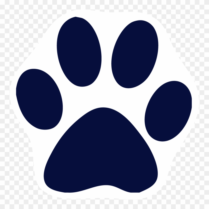 Custom Cat Paw Car Magnets - Navy Blue Dog Paw Clipart