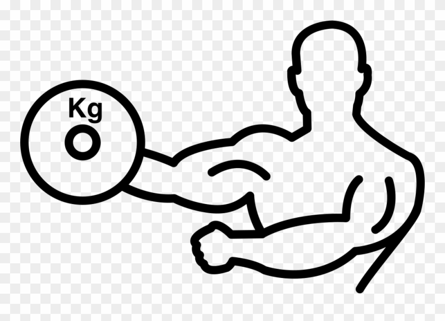 Bodybuilder Carrying Weight On One Hand Outline Svg - Flexing Vector Transparent Clipart