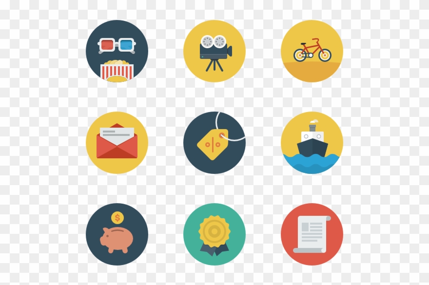 Business & Free Time - Free Flat Icons Clipart