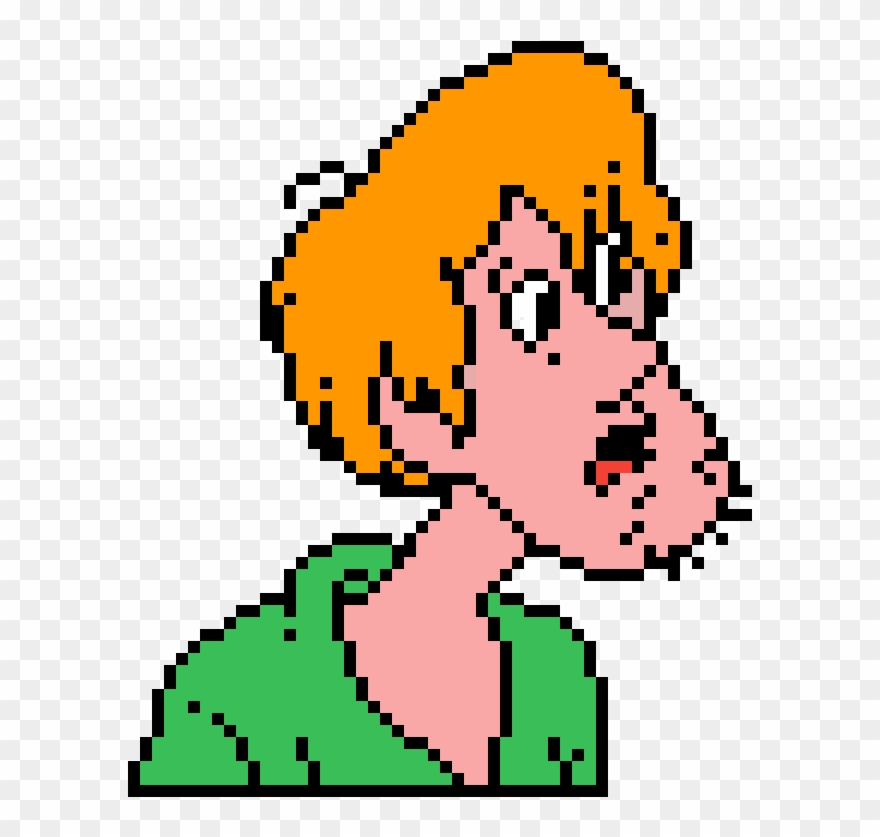Shaggy- Scooby Doo - Minecraft Template Pixel Art Clipart