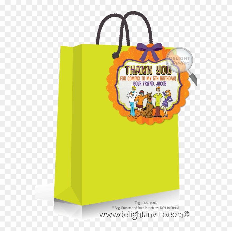 Scooby Doo Birthday Favor Tag - Thank You For Coming Scooby Doo Cards Clipart