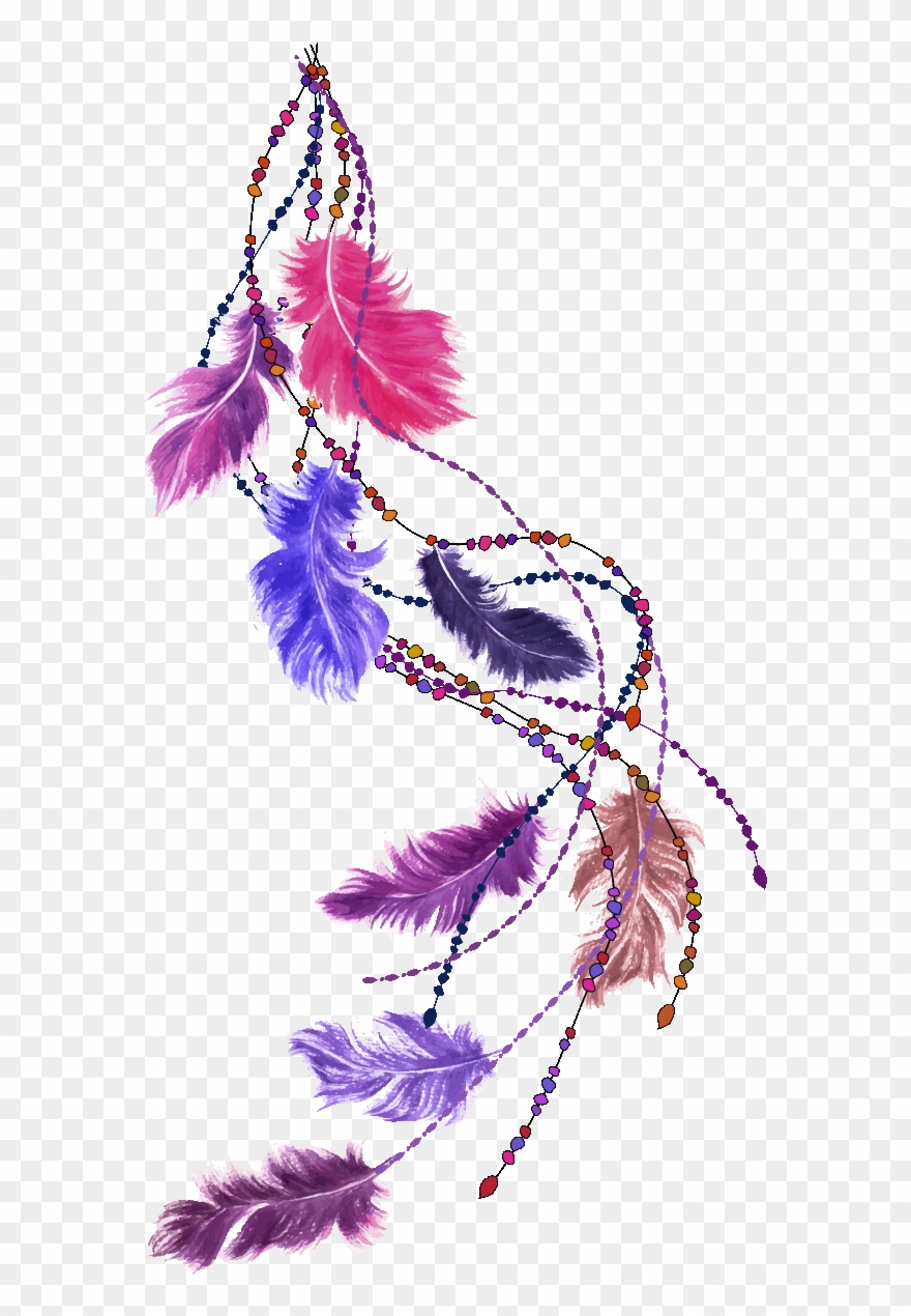 Sticker Boheme Plumes Indiennes Ambiance Sticker Col - Feather Stickers Png Transparent Clipart