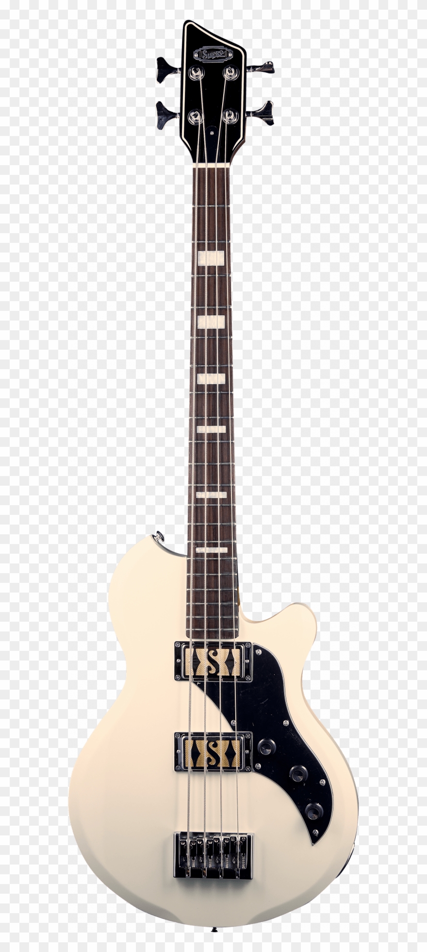 Supro Huntington Ii Antique White - Cliff Burton Bass Guitar Clipart