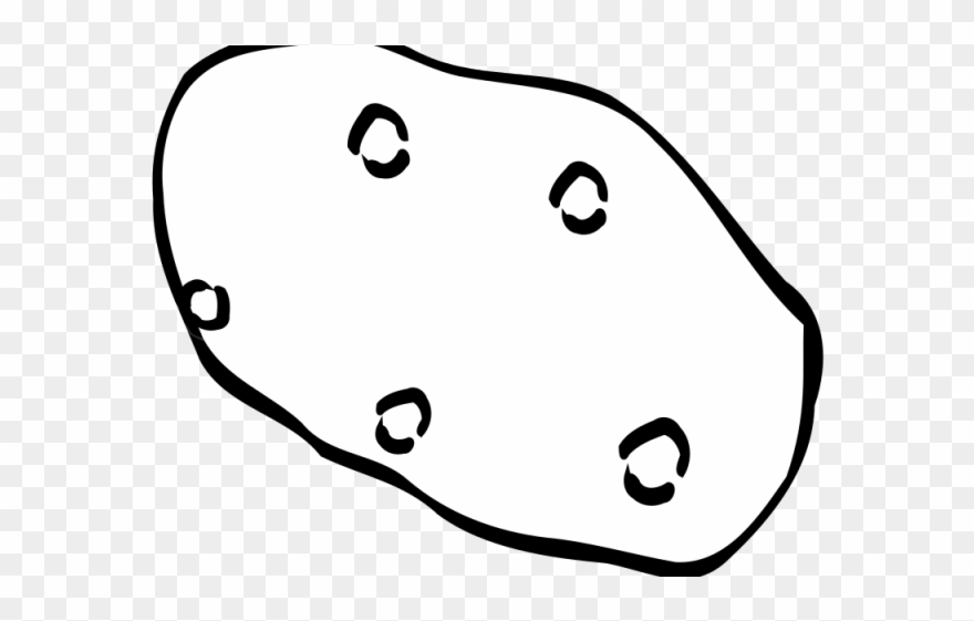 Potato Clipart Outline - Black And White Potato - Png Download