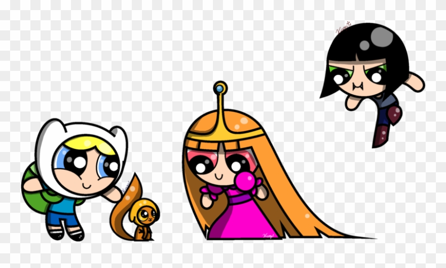 Powerpuff Girls As Adenture Time Finn The Human, Vampire - Meninas Super Poderosas Base Clipart
