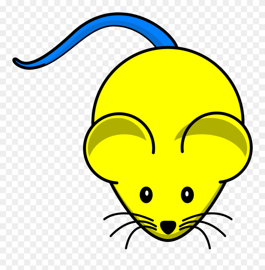 Yellow Mouse Blue Tail Svg Clip Arts 600 X 591 Px - Png Download