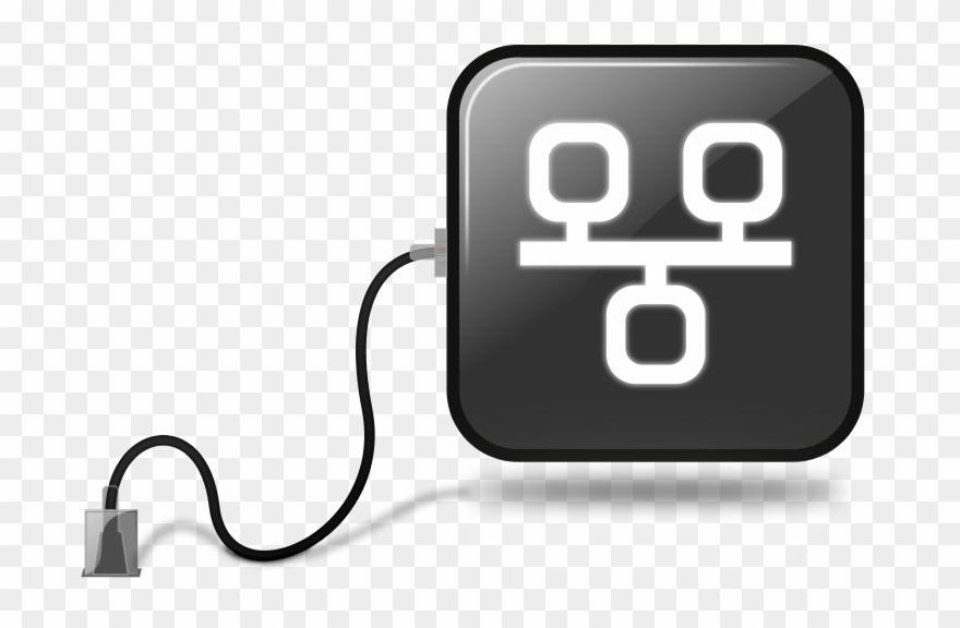 Free Community Glossy Button With Lan-wiring - Clipart Lan - Png Download