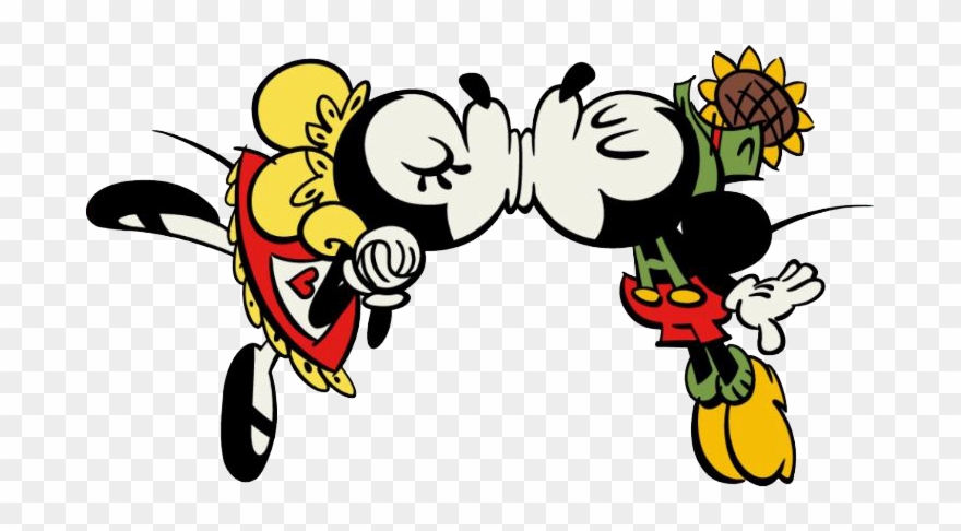 Kiss Clipart Shh - Minnie E Mickey Aos Beijos - Png Download