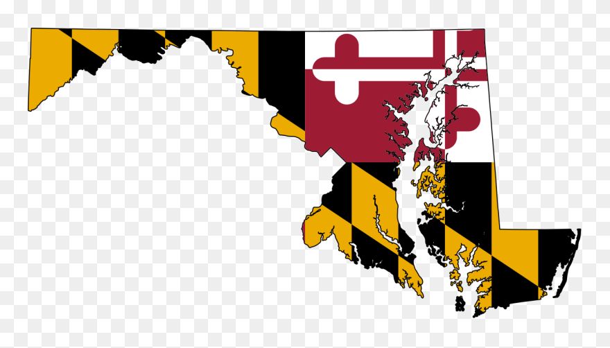 Flag-map Of Maryland - Maryland Map With Flag Clipart