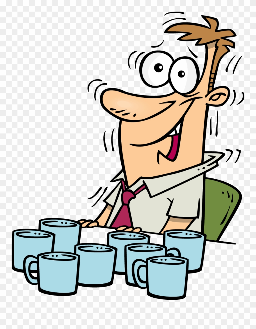 Conversation Clipart English Conversation - Drinking Too Much Coffee Clipart - Png Download