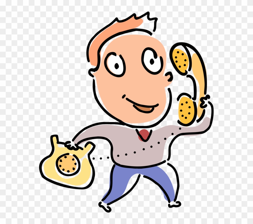 Entrepreneur In Vector Image Illustration Of Businessman - Telephone Clipart