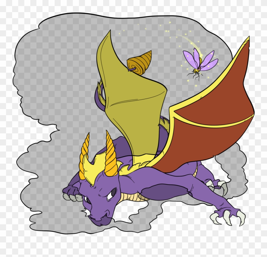 Spyro And Sparks - Cartoon Clipart