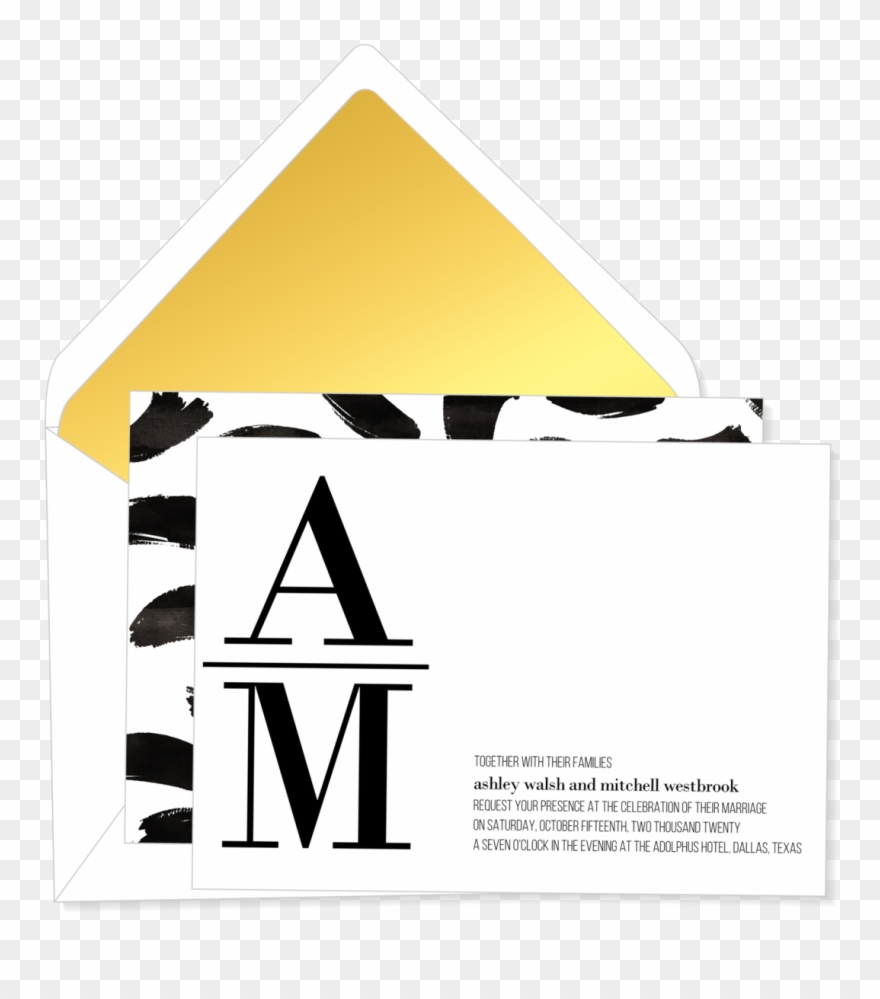 Stacked Monogram Wedding Invitation - Wedding Invitation Clipart