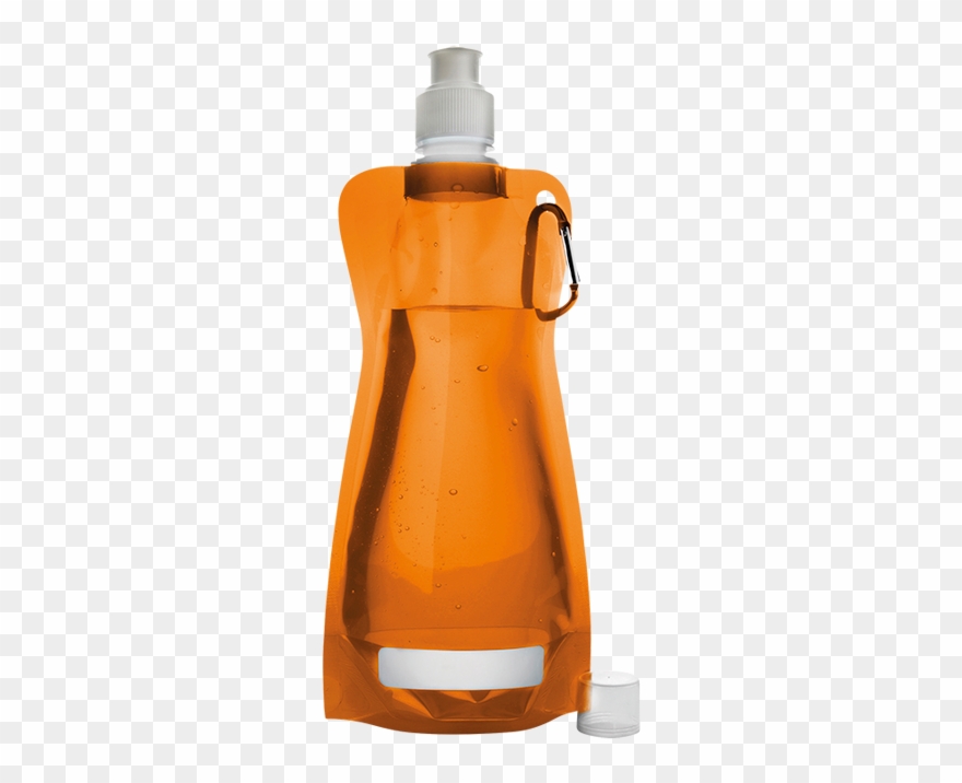 420ml Foldable Water Bottle With Carabiner Clip - Opvouwbare Bidon - Png Download